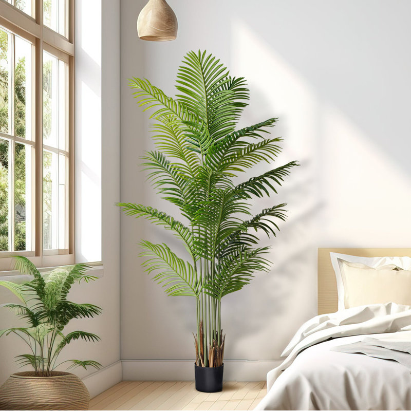 Primrue Faux Palm Plant in Pot & Reviews Wayfair